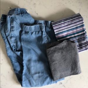 7 piece bundle: Jean joggers,2 leggings&2 jumpers